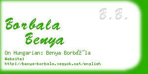 borbala benya business card